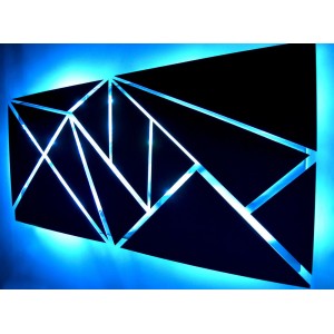 Modern Large Geometric Abstract Metal Wall Art LED Painting Smartphone Control   152953972100